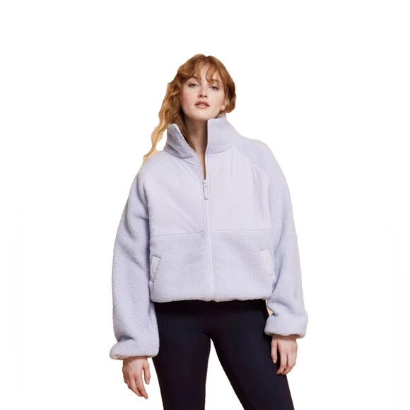 Blogilates x Target Womens Campfire Fleece Full Zip Jacket XL Light Purple - Picture 1 of 2